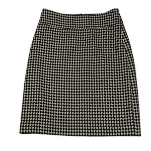 Talbots Wool Blend Skirt Tan & Black Houndstooth Size 6